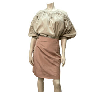 Alexander McQueen Vintage Designer Blush Pink Silk Skirt Made In Italy Size 29"